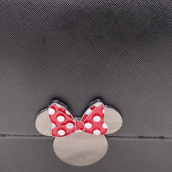 Disney Minnie Mouse Crossbody Bag | Black Saffiano Purse, Park & Streetwear - Picture 3 of 6